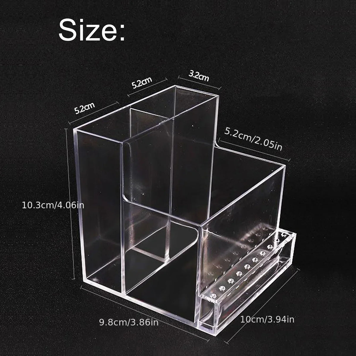 Clear Nail Polish & Drill Bit Storage Rack Organizer Nail Storage Rack Qme