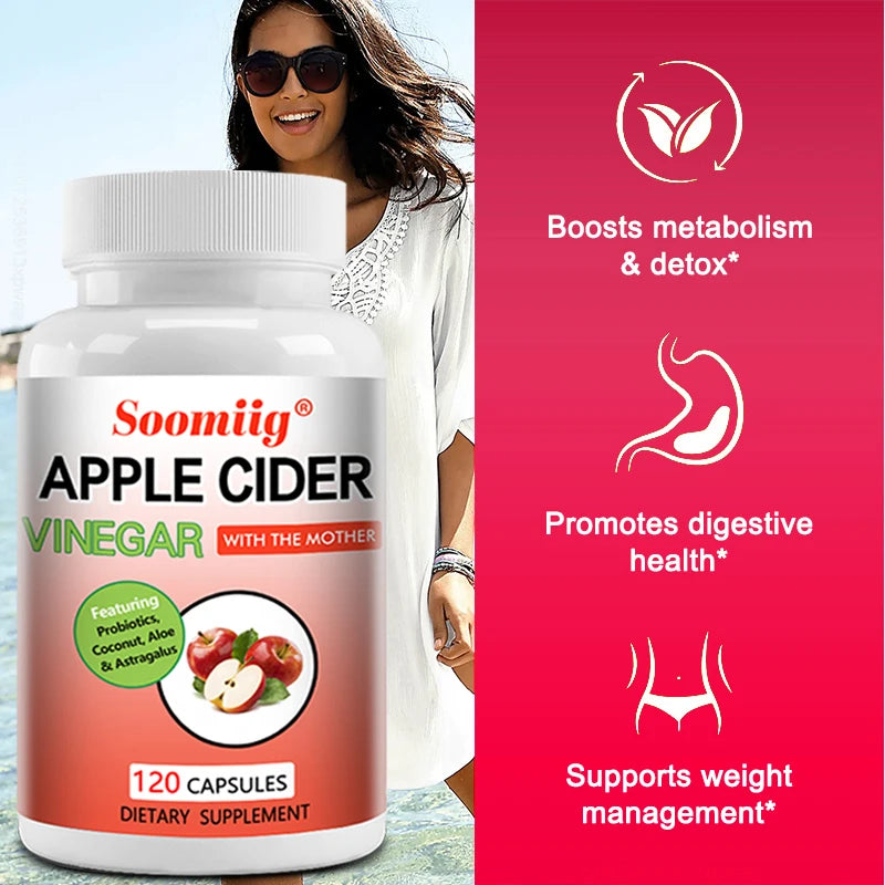 Apple Cider Vinegar Capsules 1500mg – Digestive & Energy Support ACV Supplement Qst
