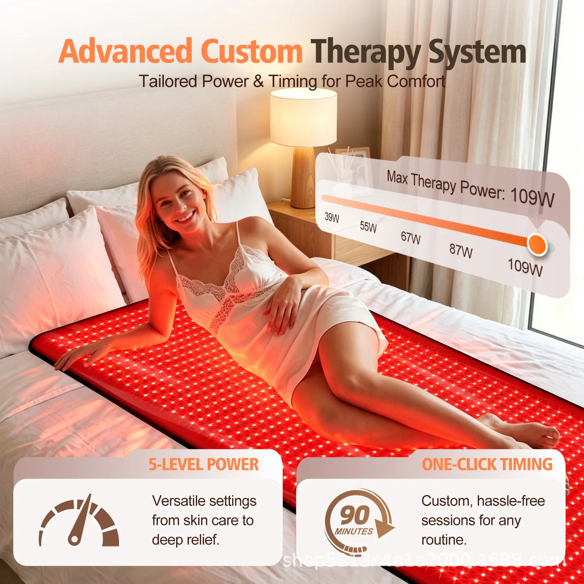 1410 LED Red Light Therapy Blanket 660nm 850nm Full Body Infrared Mat Red Light Therapy Mat Qst