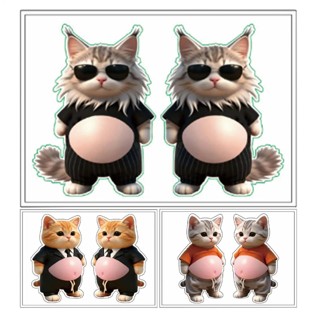 3D Cat Belly Reusable Stickers – Cute Decals for Kids & Laptops Reusable Stickers Qme