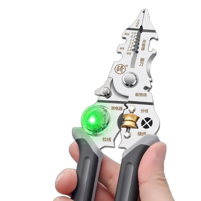 10-in-1 Wire Stripper Twister with Electricity Measurement Wire Stripping Pliers Qme