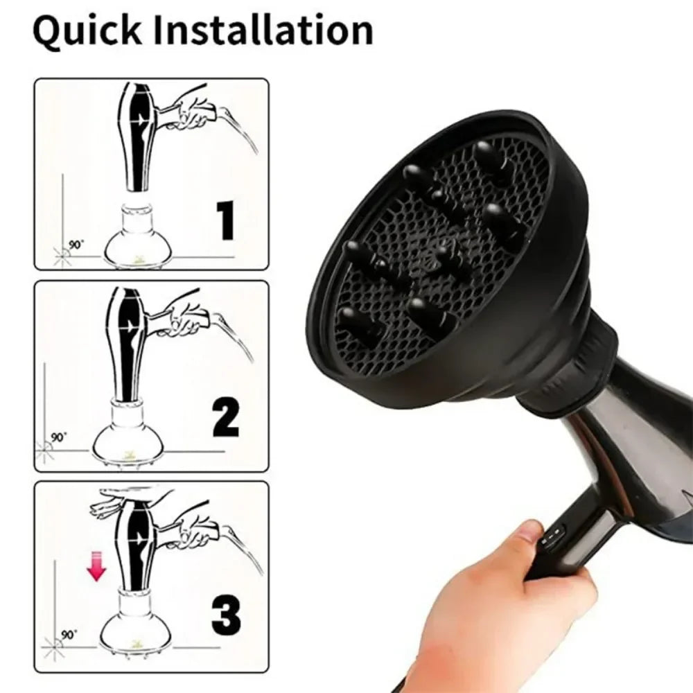 Foldable Silicone Hair Dryer Diffuser Cover – Heat Resistant Hair Dryer Diffuser Qme