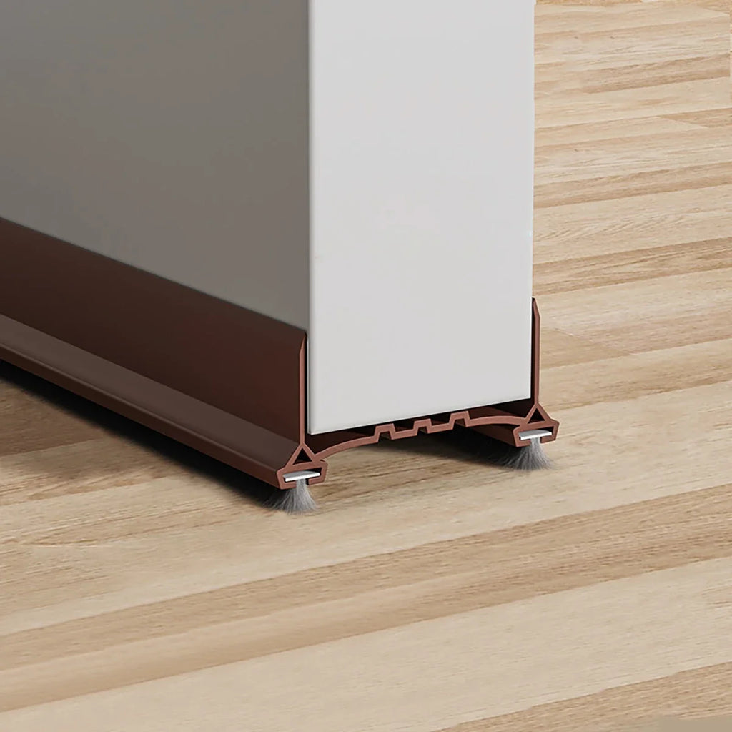 Under Door Seal Strip Brush Self-Adhesive Weather Stripping Door Weather Stripping Qme brown