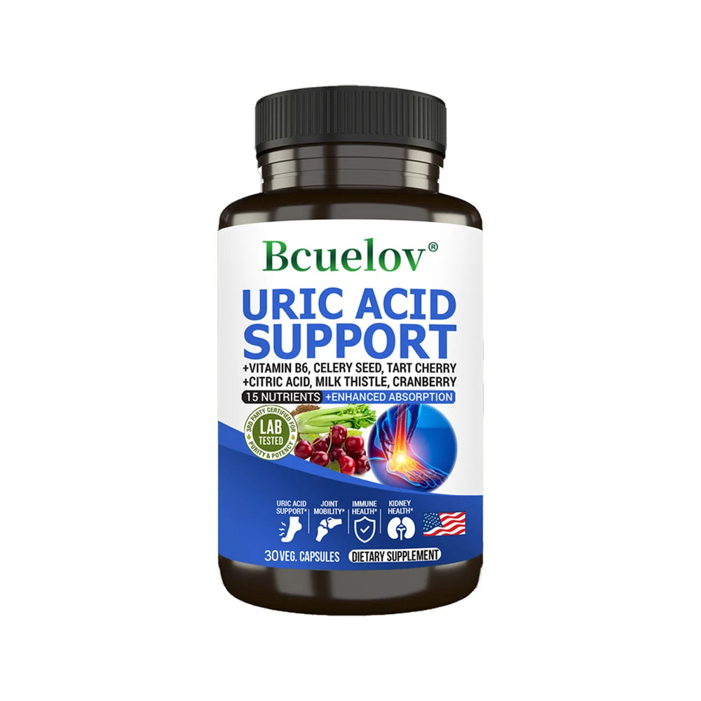 Uric Acid Support Capsules – Kidney & Joint Supplement Herbal Supplement Qst 30 count-1 bottle