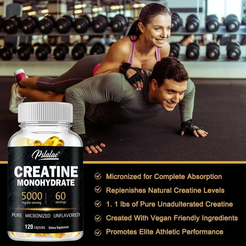 Pslalae Creatine Monohydrate Capsules – Strength & Endurance Creatine Supplement Qst