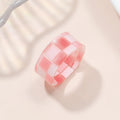 Plaid Acrylic Resin Chunky Bangle Bracelet | 8 Colors Resin Bangle Bracelet Qme 3