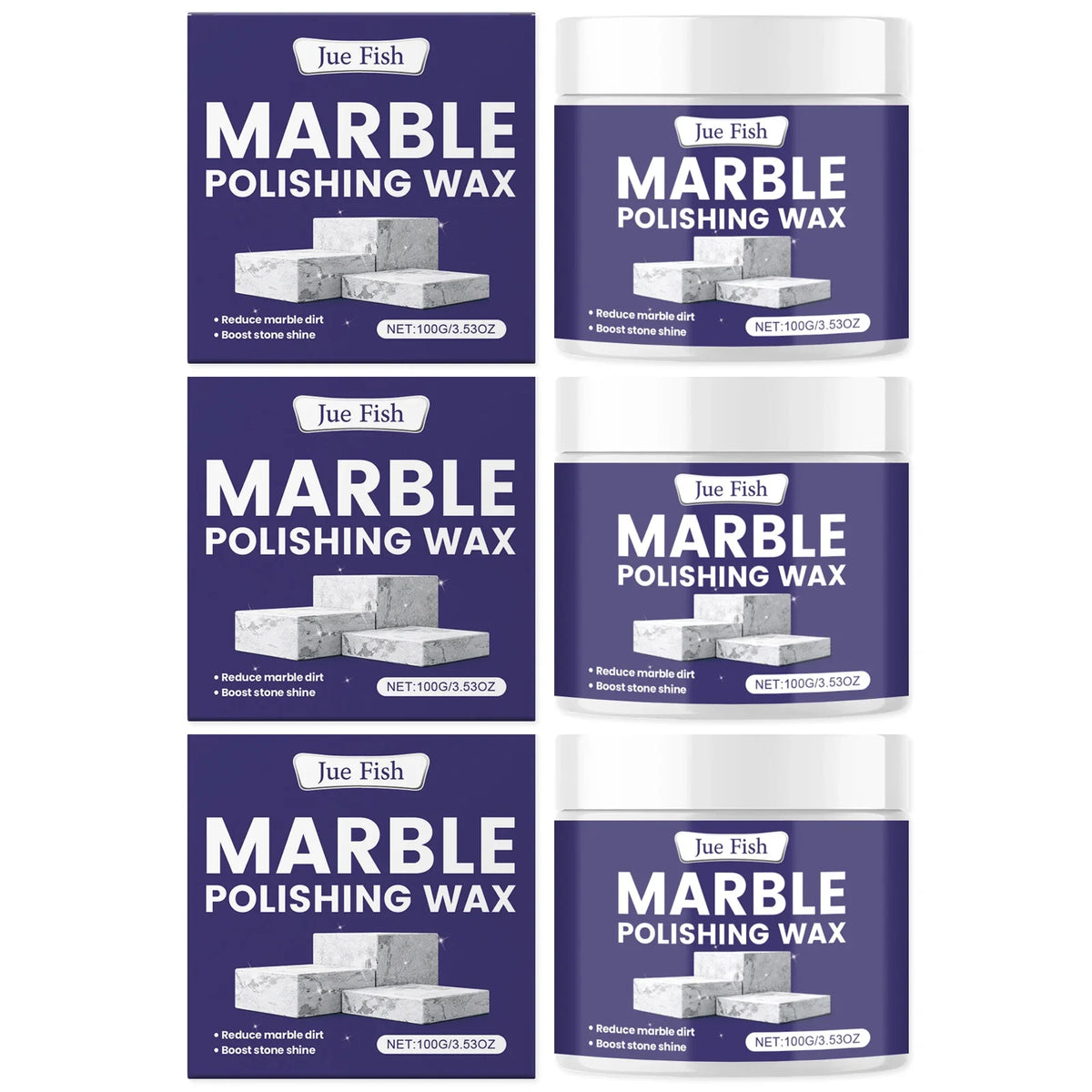 Marble Polishing Wax – Clean, Shine & Protect Stone Surfaces Marble Polishing Wax Qme 3 x 100g Boxed