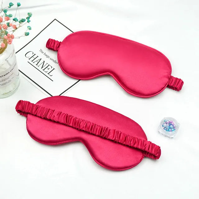Mulberry Silk Sleep Mask – 100% Blackout Eye Cover Silk Sleep Mask Qme Red