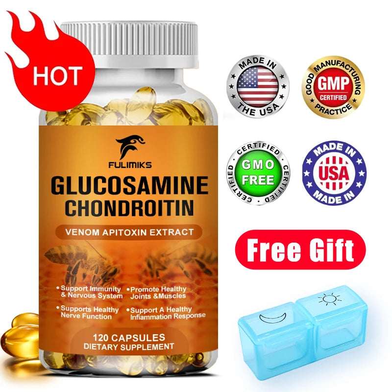 Glucosamine Chondroitin + Vitamin C Capsules | Joint Supplement Joint Health Supplement Qst