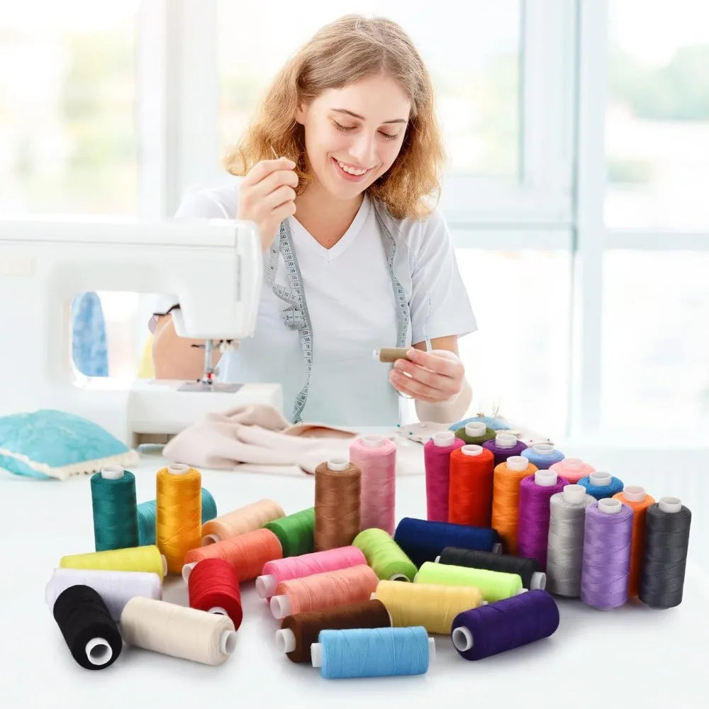 6-Roll Assorted Polyester Sewing Thread Set – Machine & DIY Sewing Thread Set Qme