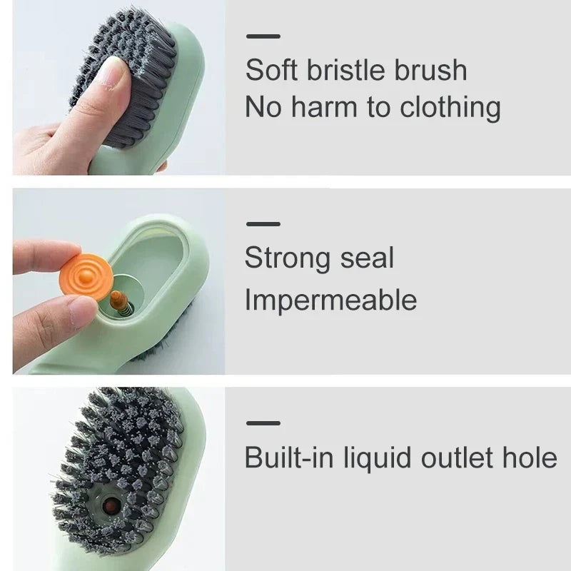 Soft Bristle Liquid Shoe Brush – Long Handle Cleaner Shoe Cleaning Brush Qme