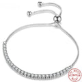925 Sterling Silver Zircon Crystal Chain Bracelet for Women Sterling Silver Bracelet Qme Default Title
