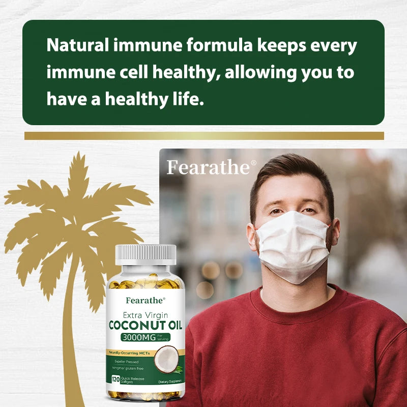 Extra Virgin Coconut Oil 3000mg Softgels | Non-GMO Supplement Coconut Oil Supplement Qst