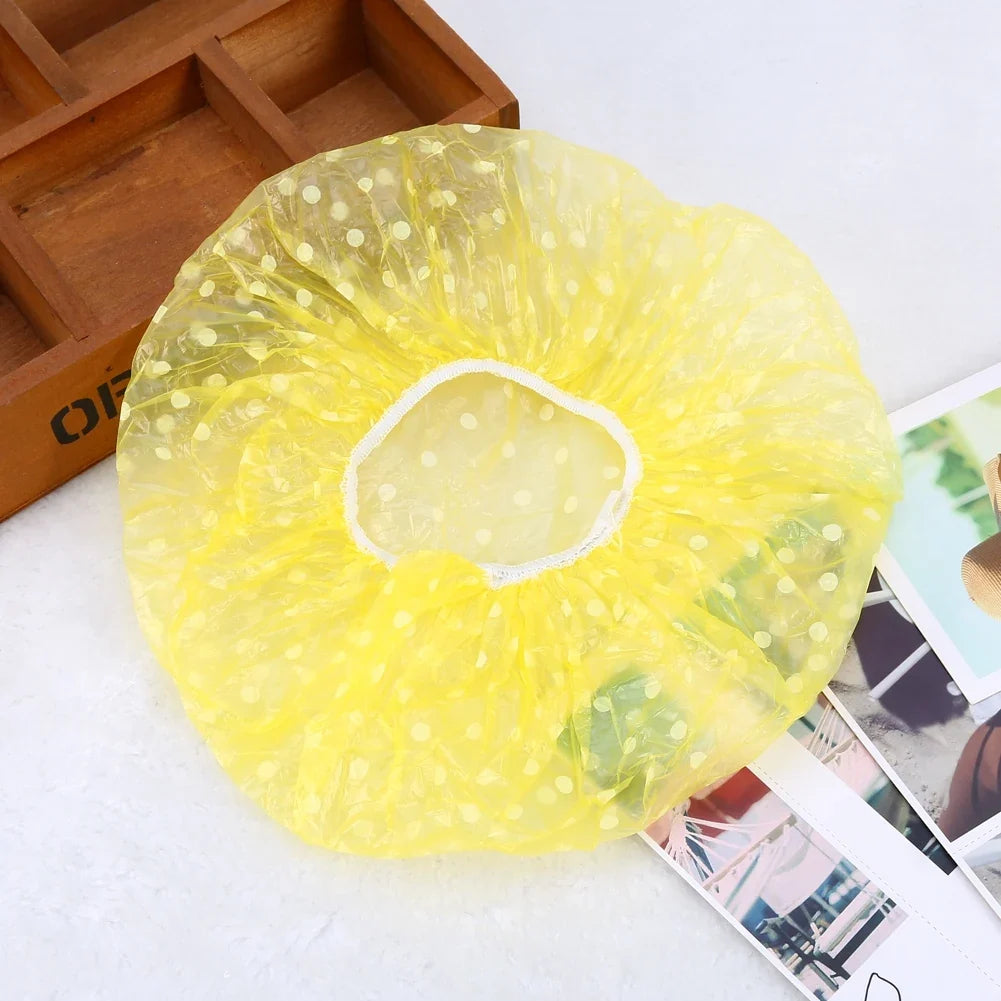 Waterproof Shower Caps Pack of 3 – Elastic Hair Bath Hat Set Shower Cap Set Qme