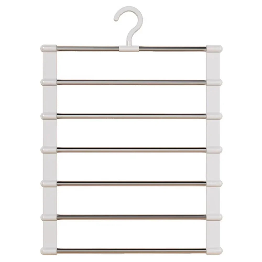 Multi-Layer Foldable Pants Hanger – Non-Slip Space Saver Pants Hanger Rack Qme WHITE