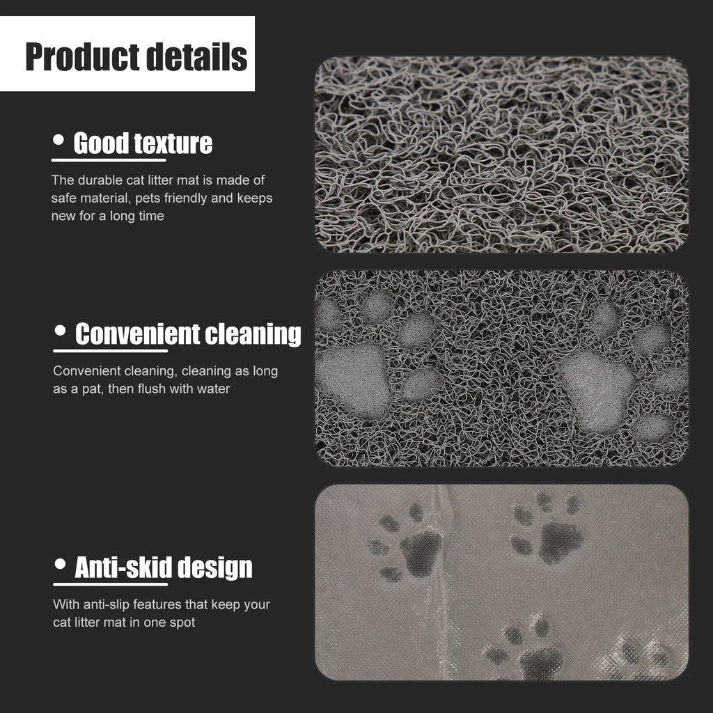 Non-Slip PVC Cat Litter Mat – Adorable Litter Box Mat Cat Litter Mat Qme