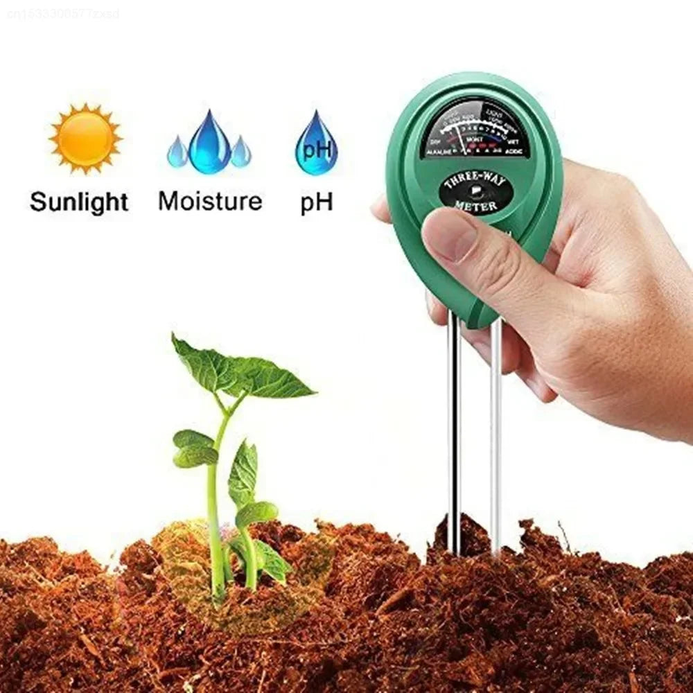 3-in-1 Soil pH Meter, Moisture & Sunlight Tester for Plants Soil Testing Meter Qme