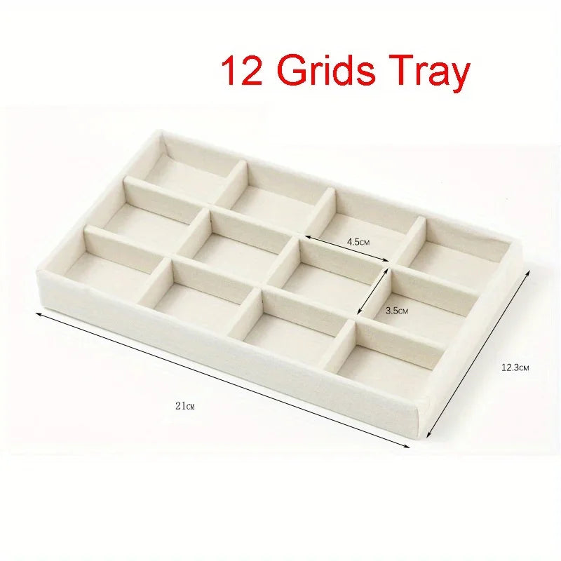 Stackable Velvet Jewelry Organizer Box – Distressed White Jewelry Organizer Box Qme