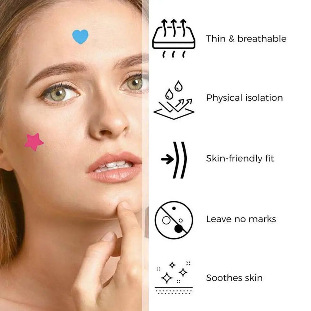 Hydrocolloid Pimple Patches Mixed Sizes – Circle Star Heart Pimple Patches Qme