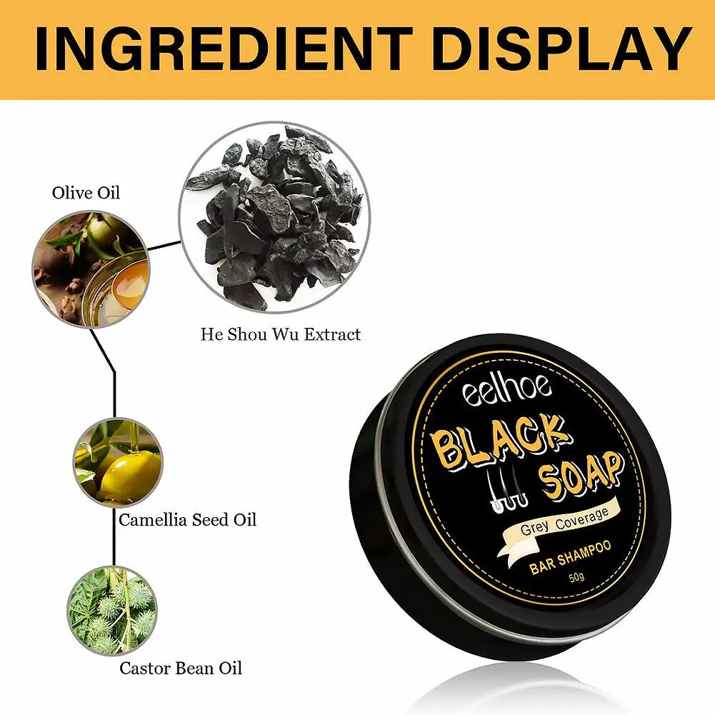Men's Gray Darkening Shampoo Bar – Black Hair & Beard Soap Darkening Shampoo Bar Qme