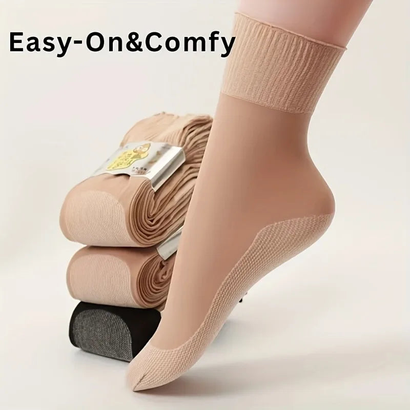 Women's Non-Binding Sheer Ankle Socks with Cotton Sole Sheer Ankle Socks Qme