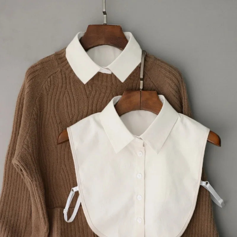 Detachable Fake Shirt Collar – Elegant Layered Button-Up Detachable Shirt Collar Qme
