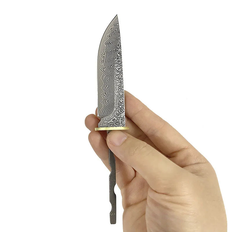Damascus Steel Fixed Blade Knife Blank – DIY Knife Making Kit Knife Making Blank Qst