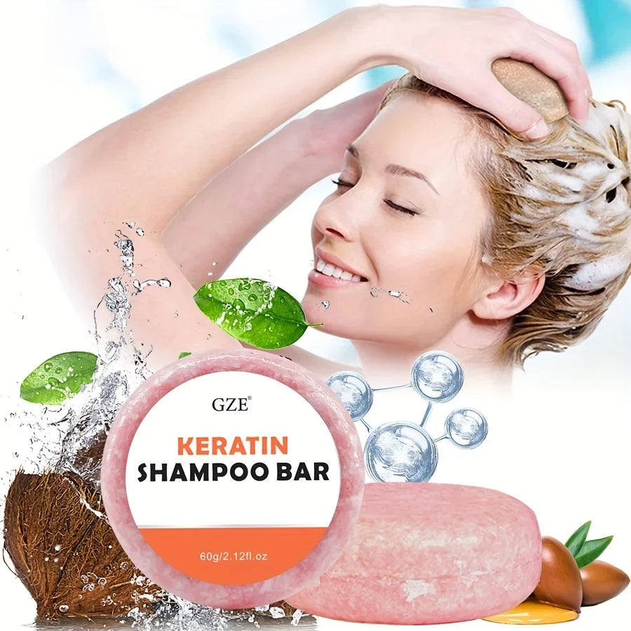 Keratin Shampoo Bar – Thickening for Curly, Frizzy & Dry Hair Keratin Shampoo Bar Qme