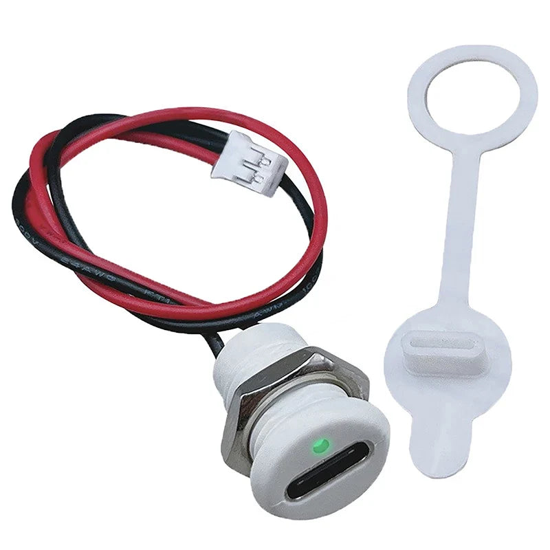 USB-C 2-Pin Charging Socket PH2.0 Snap Lock Panel Mount Connector USB-C Panel Connector Qme