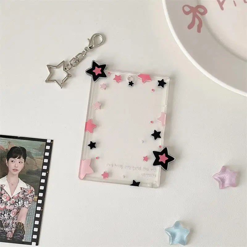 Colorful Star Acrylic Photocard Holder Pendant & Organizer Photocard Holder Pendant Qme A3