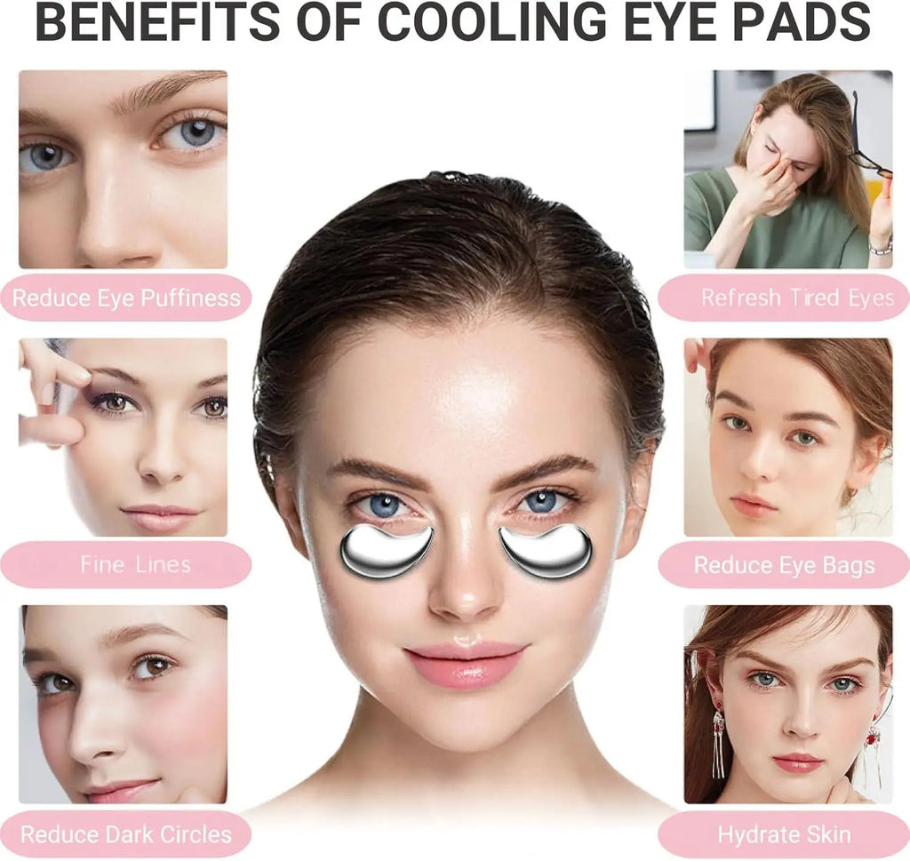 Stainless Steel Cooling Eye Pads – Hot & Cold Eye Mask 2-Pack Eye Care Mask Qst