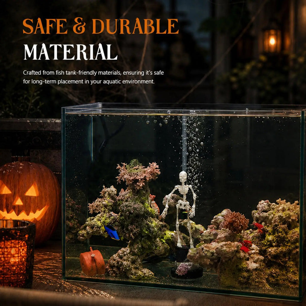 Skeleton Bubbler Aquarium Decor | 3D Printed Halloween 7x4 In Aquarium Bubbler Decor Qme