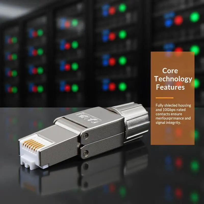 Tool-Free RJ45 Zinc Alloy Shielded Connectors | 3 Colors RJ45 Network Connector Qme