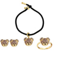 Cute Bear Zircon Jewelry Set – Bracelet, Earrings & Ring Jewelry Set Qme Jewelry Set 2