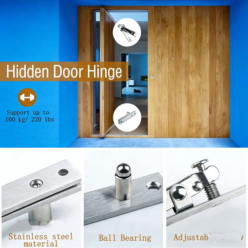 360° Stainless Steel Pivot Hinge – Hidden Secret Door Hardware Pivot Door Hinge Qst