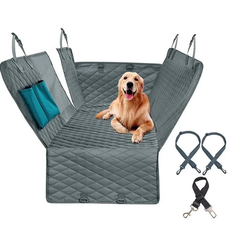 Waterproof Double Zipper Car Pet Seat Pad for Medium Dogs Car Pet Seat Pad Qme gray 143X153cm