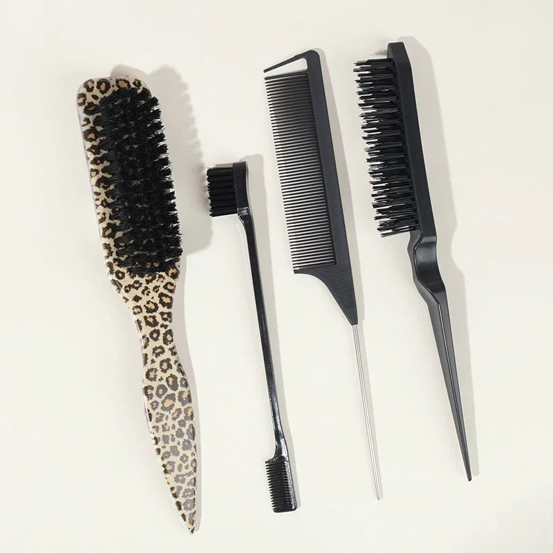 Boar Bristle Hair Brush – Sleek Ponytail, Bun & Slick Back Boar Bristle Hair Brush Qme