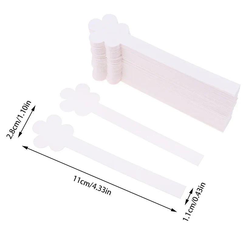 Flower Shape Essential Oil Tester Paper Strips 100 Pcs Aromatherapy Tester Strips Qme