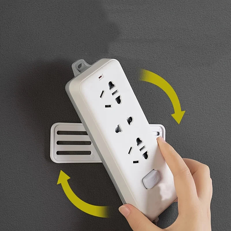 Wall Mounted No-Drill Socket & Router Holder | Plug-In Organizer Cable & Cord Organizer Qme