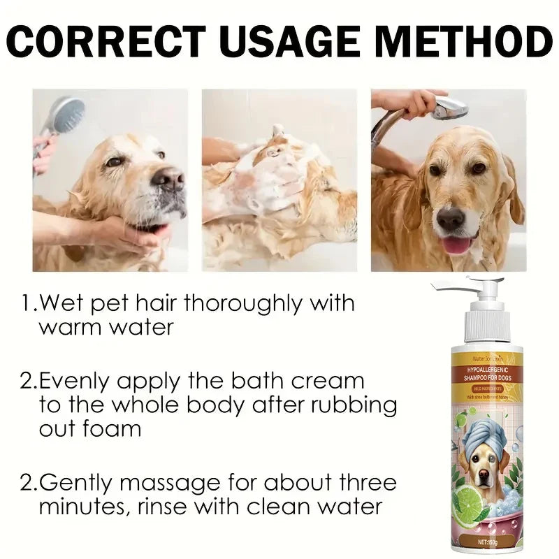 Pet Shampoo Deep Cleansing Fresh Fragrance for Cats & Dogs Pet Grooming Shampoo Qme