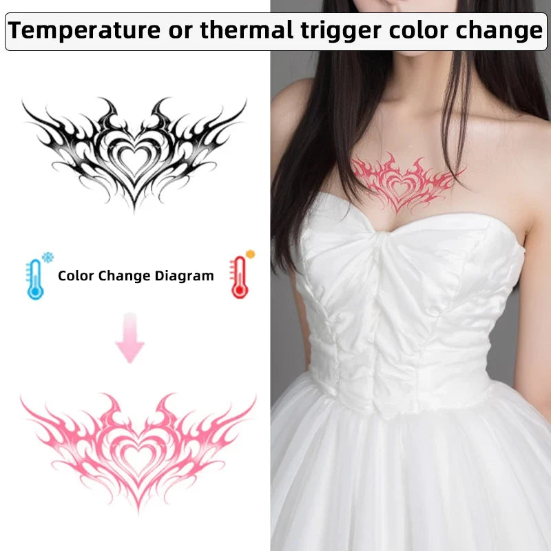 Temperature-Changing Body Tattoo Sticker – Waterproof & Charming Temporary Tattoo Sticker Qme