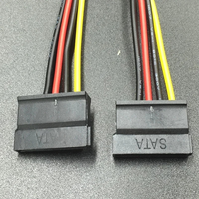 4-Pin Molex to 2x SATA Y Splitter Hard Drive Power Cable SATA Power Splitter Cable Qme