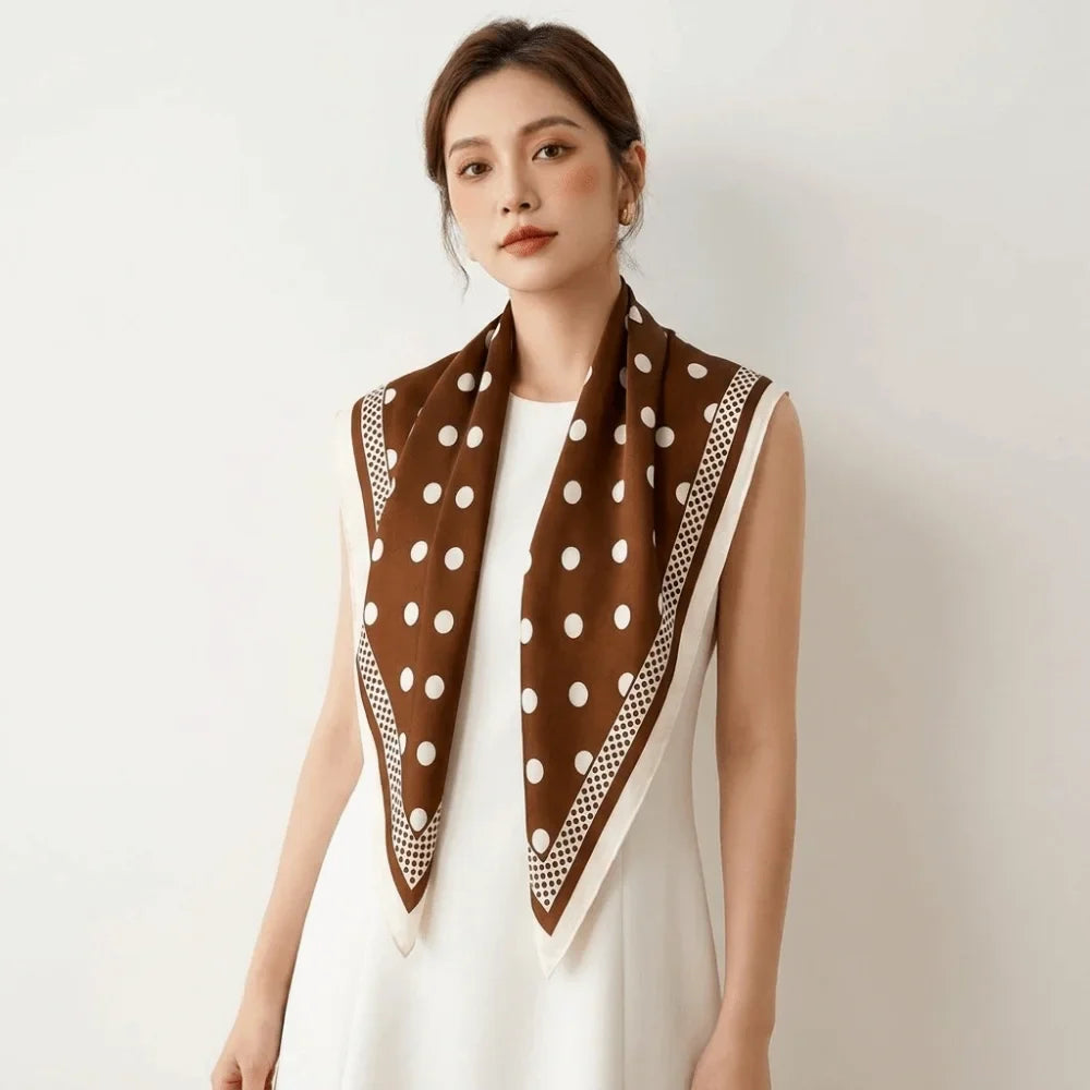 Vintage Polka Dot Triangle Scarf | Polyester Bandana Belt Triangle Bandana Scarf Qme