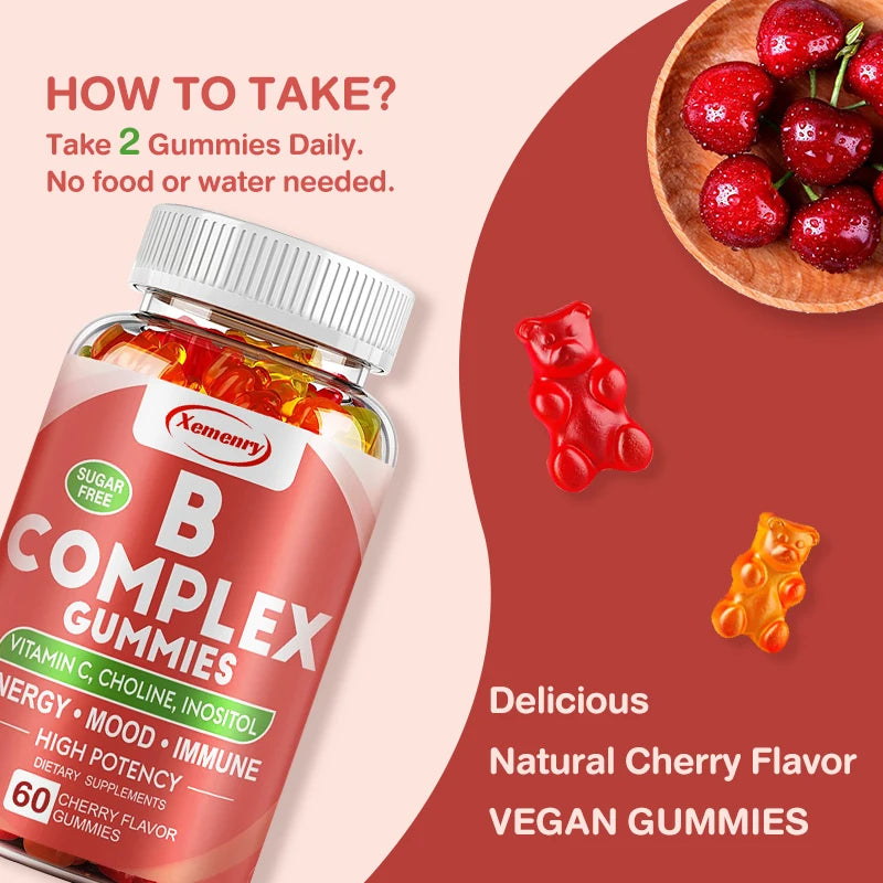 Xemenry Vitamin B Complex Gummies – Energy, Mood & Immunity Vitamin Gummies Qst