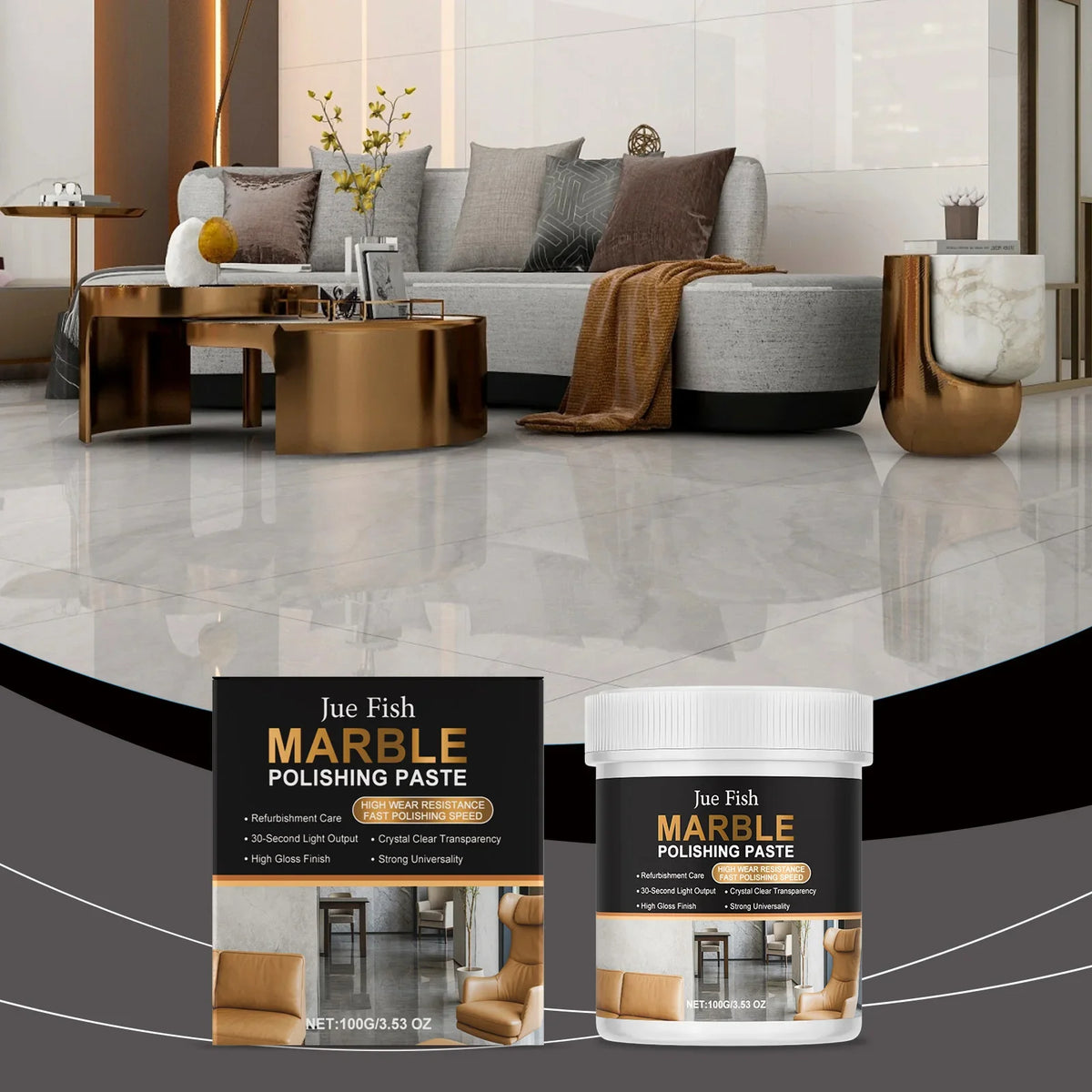 Marble Polishing Paste – Removes Water Stains & Fingerprints Stone Polishing Paste Qme