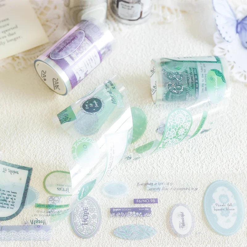 Cartoon Die Cut Label Tape 4 Rolls – Journal & Scrapbook Craft Decorative Craft Tape Qme