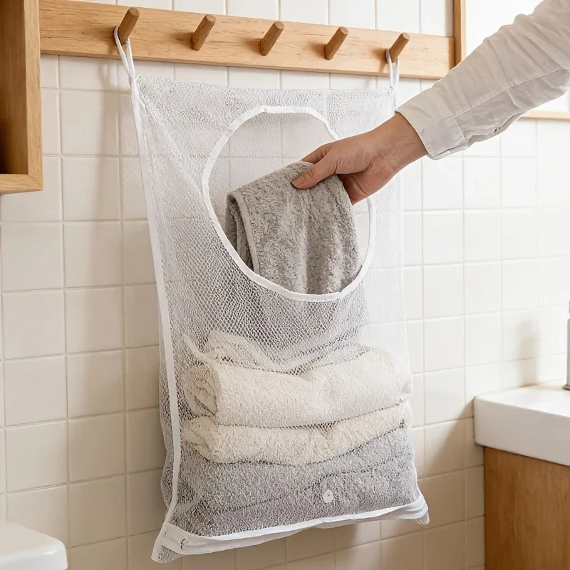 Wall-Mounted Laundry Basket | Hanging Organizer for Bath & Dorm Laundry Basket Qme