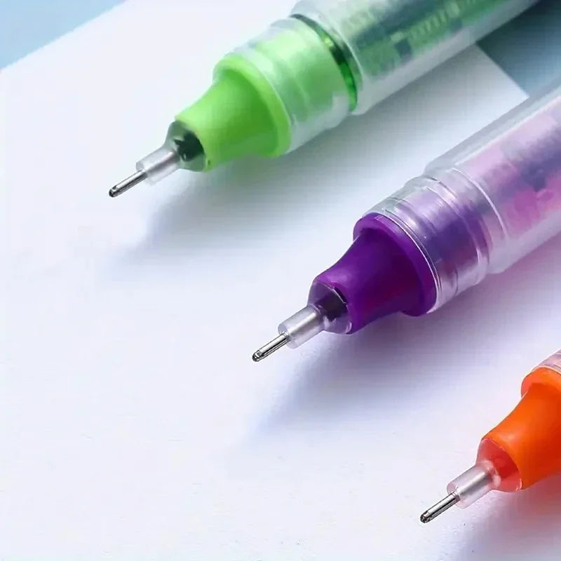 Kawaii Needle Gel Pens Black Blue Red Ink – 10-Pack Needle Gel Pens Qme