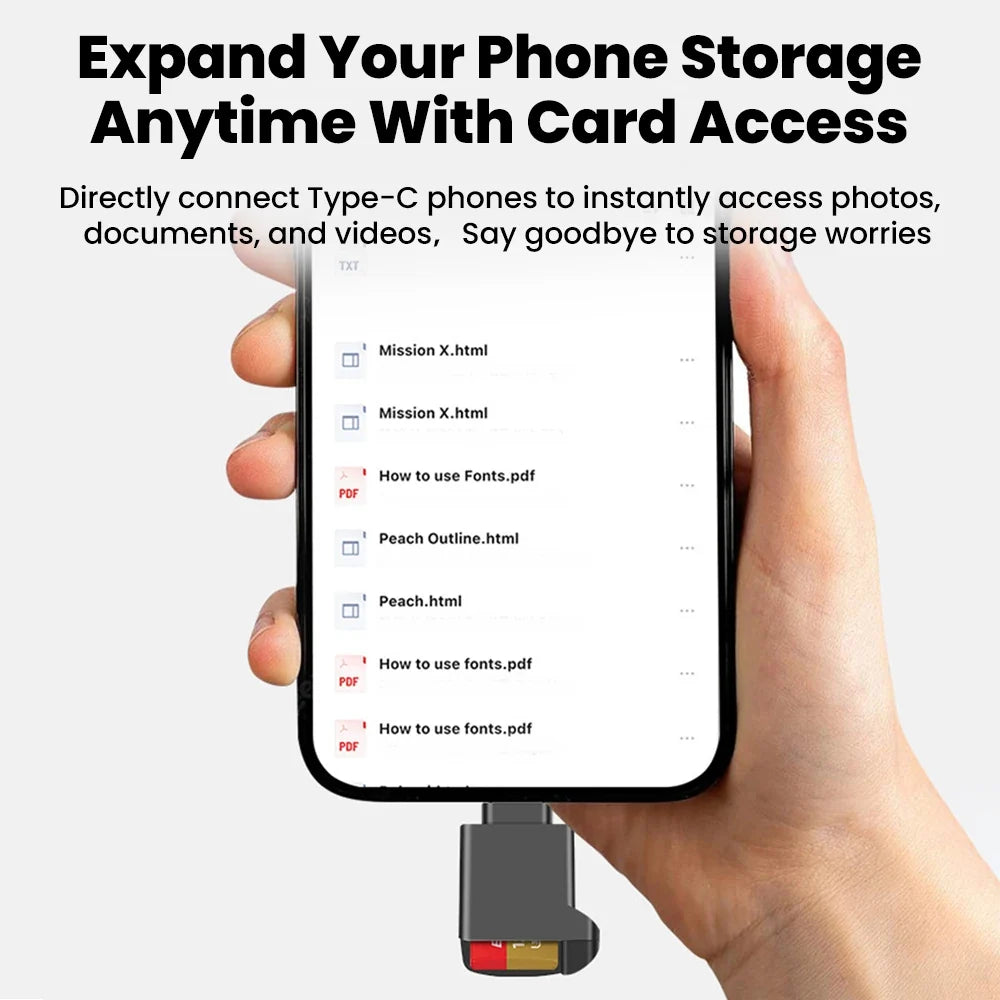 USB-C TF Card Reader – MicroSD Adapter up to 2TB USB-C Card Reader Qme