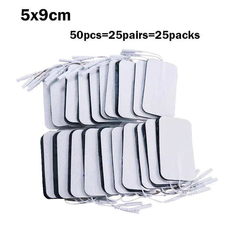TENS EMS Gel Electrode Pads – Reusable Self-Adhesive (20–100 Pack) Electrode Gel Pads Qst 5x9cm 50pcs